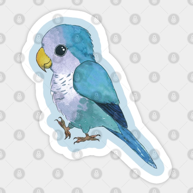 Very cute blue parrot Sticker by Bwiselizzy